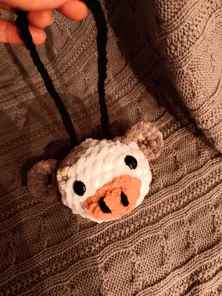 Cow Head Car Mirror Hanger