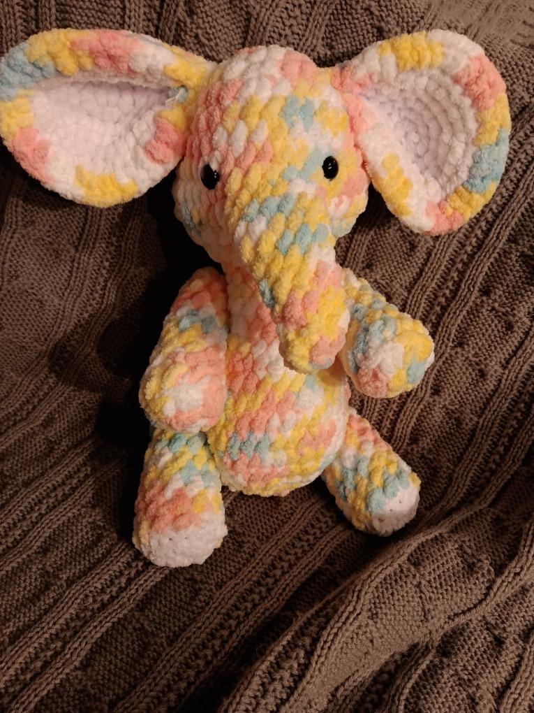 Posable Elephant Plushie- 30" tall