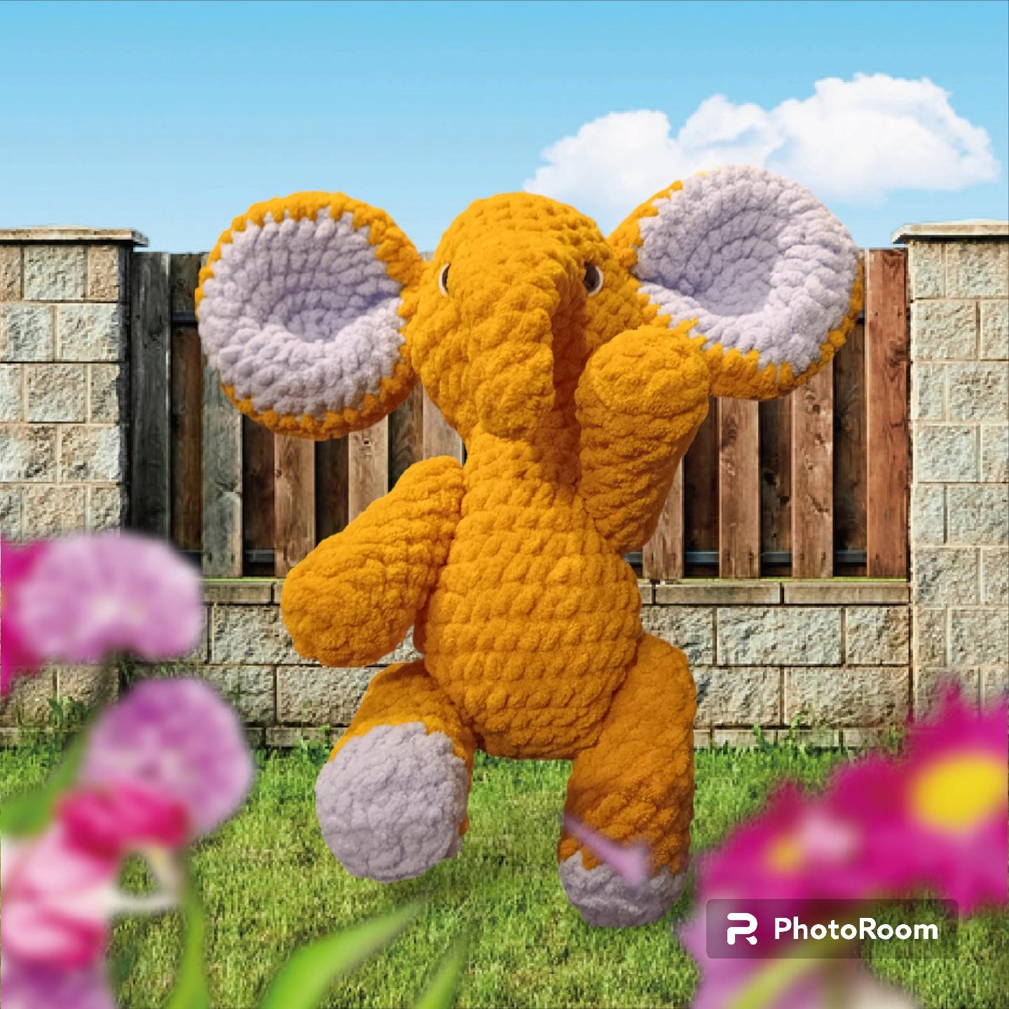 Posable Elephant Plushie- 30" tall